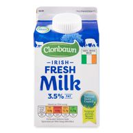 Irish Fresh Whole Milk 3.5% Fat 500ml Clonbawn